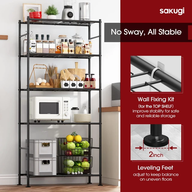 Alt view image 5 of 7 - 2-Pack 5-Tier Steel Garage Storage Shelves, 33.5"x12.6"x72", Black | Freestanding Steel Shelving With Reinforced Frame, Adjustable Garage Shelves, Heavy-Duty For Warehouse, Basement & Workshop