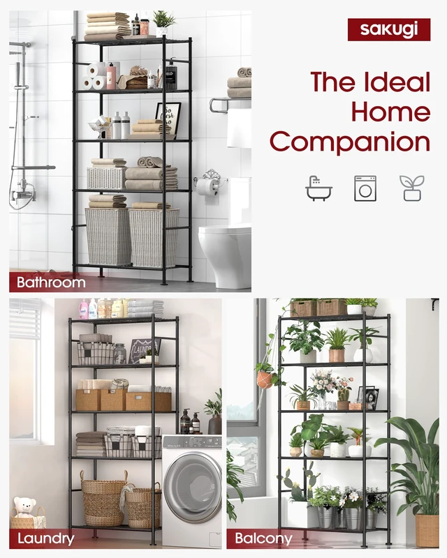 Alt view image 6 of 7 - 2-Pack 5-Tier Steel Garage Storage Shelves, 33.5"x12.6"x72", Black | Freestanding Steel Shelving With Reinforced Frame, Adjustable Garage Shelves, Heavy-Duty For Warehouse, Basement & Workshop
