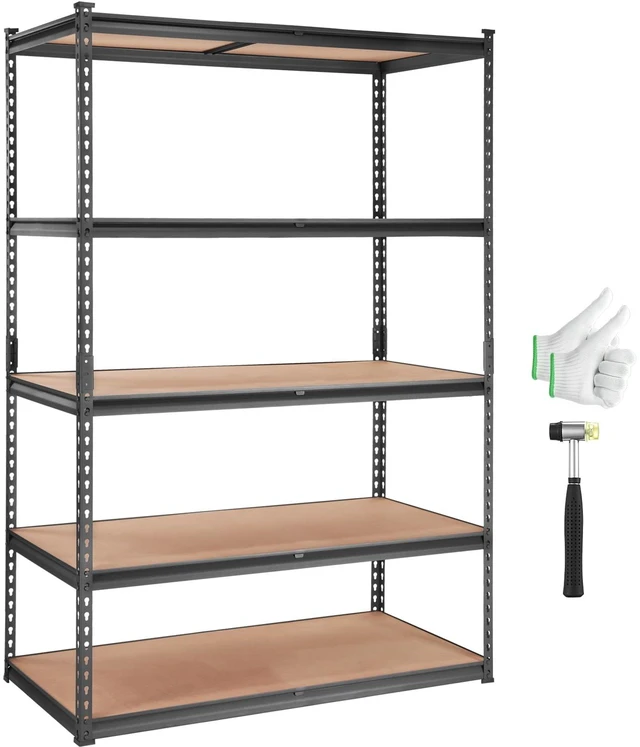 Main image of Storage Shelves 5-Tier Adjustable 2000 lbs 48"x24"x72" Shelving Unit | Heavy Duty Garage Storage Metal Utility Rack Shelf for Kitchen, Pantry, Basement, Bathroom, Laundry, Living Room, Warehouse