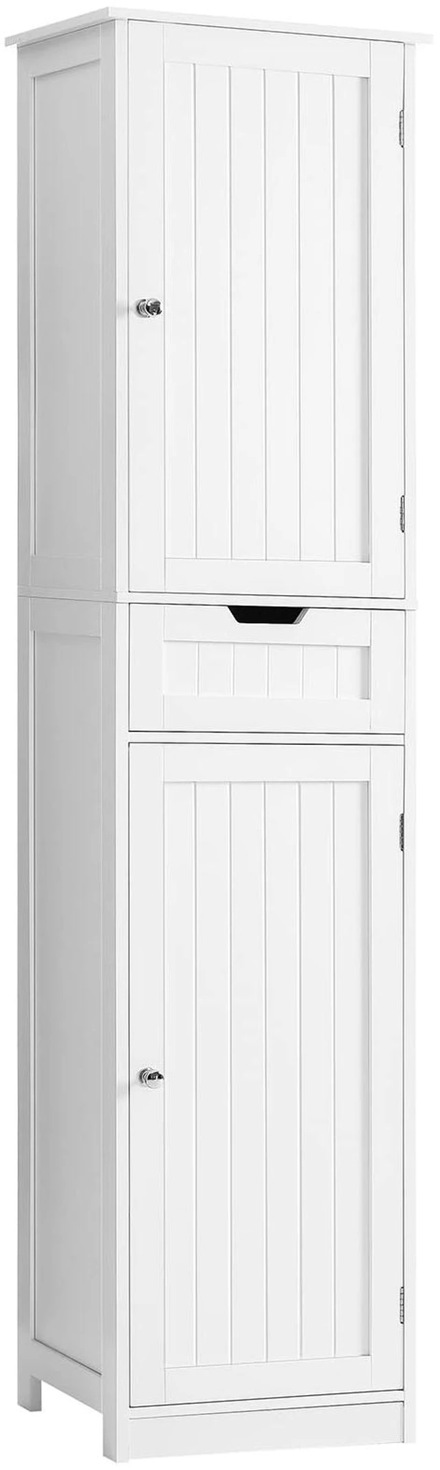 Main image of 66.9" Tall Bathroom Storage Cabinet with 2 Doors & 1 Drawer | Narrow Storage Cabinet with Adjustable Shelves, Floor Cabinet for Bathroom, Living Room, Entryway, Kitchen, White, 15.7" W