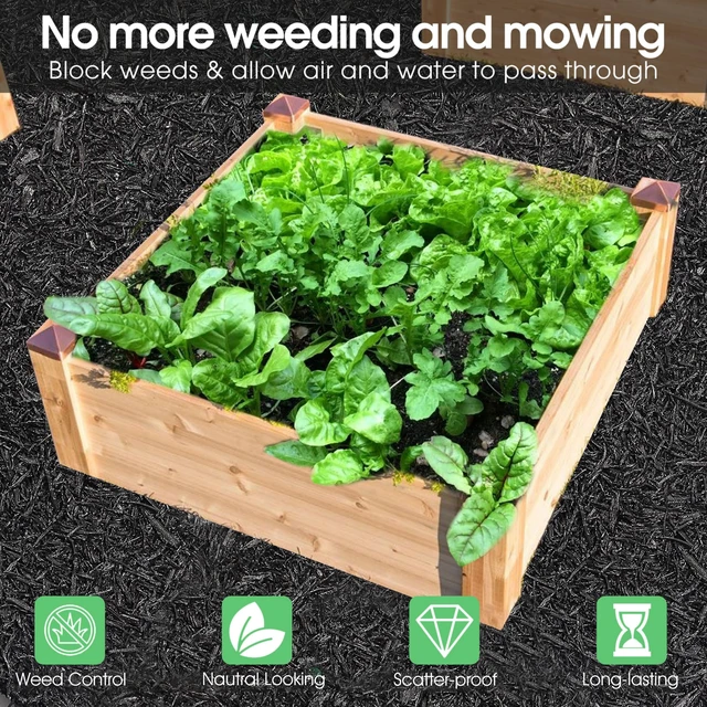 Alt view image 3 of 7 - 2 Pack Recycled Rubber Mulch Mat Roll Black Permanent Mulch Walkway Pathway for Landscaping Outdoor 8' x 2'
