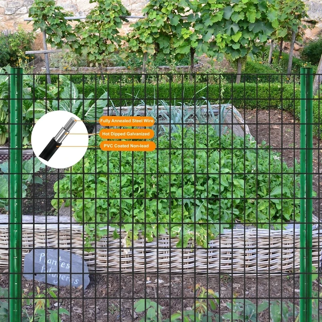 Alt view image 3 of 7 - Wire Fence 48in x 100ft, 2"x3" Mesh, 16 Gauge Garden Fence | Black PVC Coated Garden Fencing for Yard & Pet Barrier, Chicken Wire Fencing, Dog Enclosure Mesh, Vegetable Plant Protector