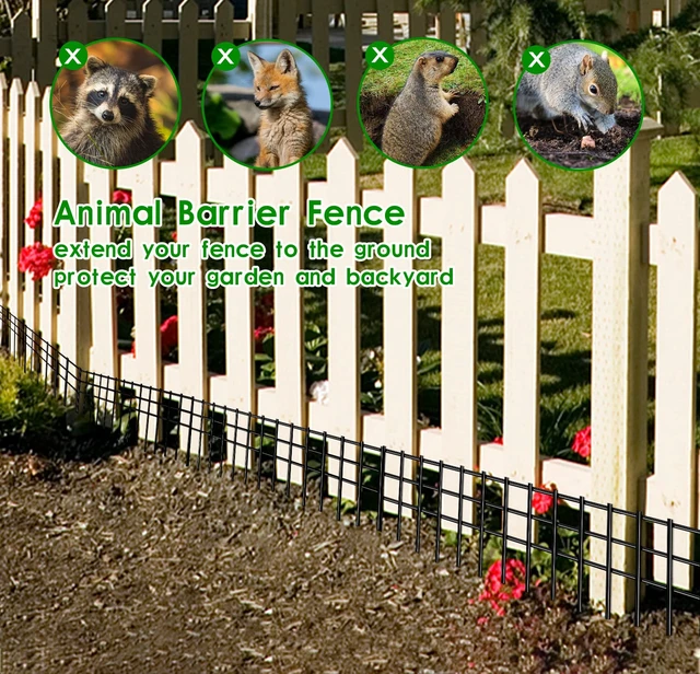 Alt view image 2 of 7 - 24x15-inch No Dig Animal Barrier Fence, 15 Pack Black Dig Protective with 1.5 inch Spike spacing, Dog/Rabbit/Groundhog Underground Dig Barrier, Galvanized Outdoor Garden Metal Fence