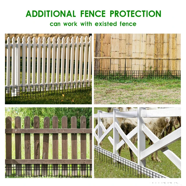 Alt view image 7 of 7 - 24x15-inch No Dig Animal Barrier Fence, 15 Pack Black Dig Protective with 1.5 inch Spike spacing, Dog/Rabbit/Groundhog Underground Dig Barrier, Galvanized Outdoor Garden Metal Fence