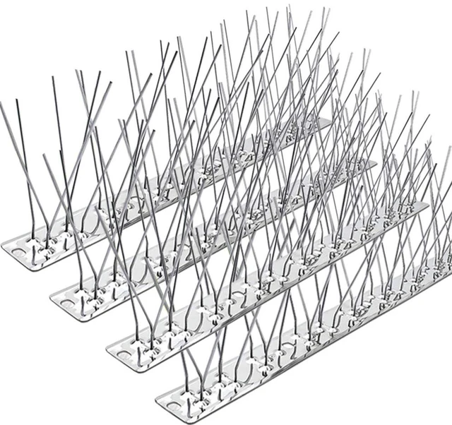 Main image of Bird Spikes,Stainless Steel Bird Spikes Metal Bird Spikes Fence Spikes Easy to Install - 70 Strips 75.78 Feet Coverage