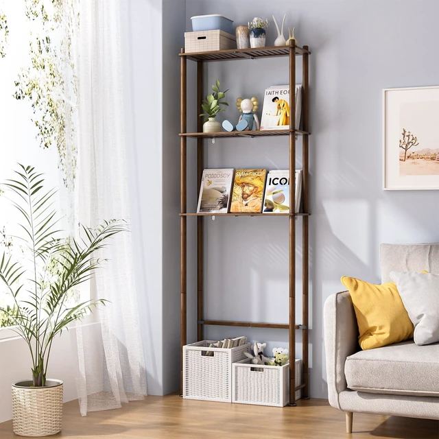 Alt view image 5 of 7 - Bamboo Over The Toilet Storage Shelf, 3-Tier Over Toilet Bathroom Organizer Rack, Bathroom Shelves Over Toilet, Space Saver, Walnut Brown