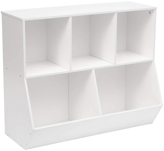Main image of Kids Bookshelf, Bookcase Footboard, Toy Storage Cubby, Children's Toy Shelf, 35.4" L Storage Cabinet, Fit for Children's Room, Playroom, Hallway, Kindergarten, White