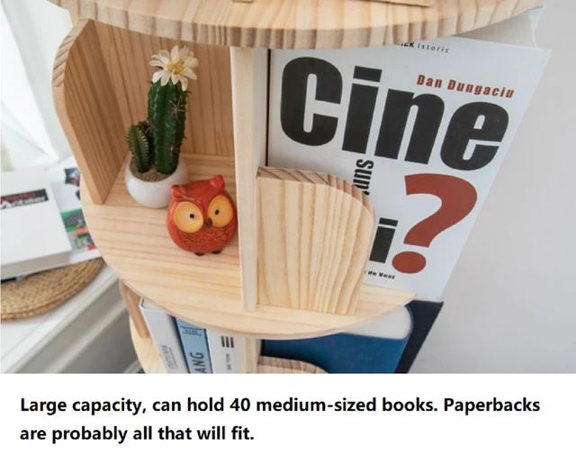 Alt view image 5 of 7 - Wooden Rotating Bookshelf 360 Display Floor Standing Bookcase Storage Rack for Kids&Adults Multi-Functional Bookshelf Organizer (3-Tier)