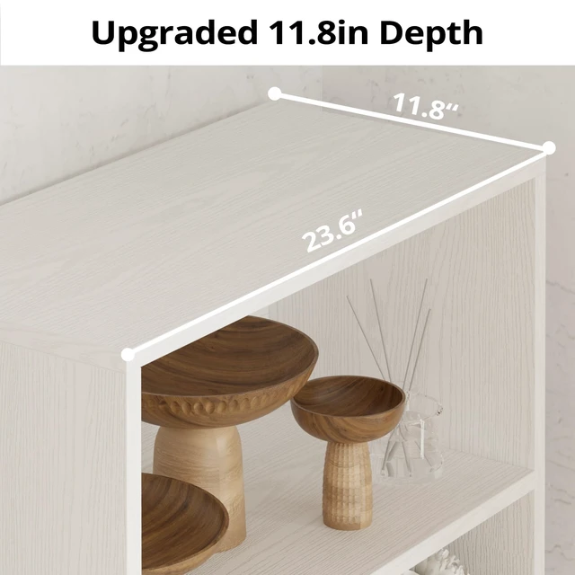 Alt view image 5 of 6 - Industrial Bookshelves and Bookcases with Doors and Shelves | 11.8in Deeper engineered-wood, concealed storage, anti-tip bracket, each shelf supports up to 22 lbs, 5-Tier Storage Shelves