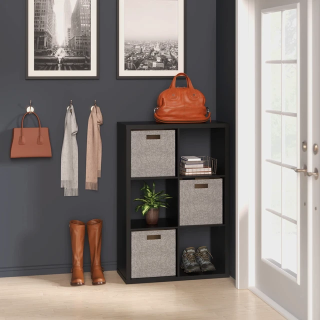 Alt view image 4 of 6 - 6 Cube Storage Shelf Organizer Bookshelf with Open Back, Vertical or Horizontal, Easy Assembly, Wood, Black Finish