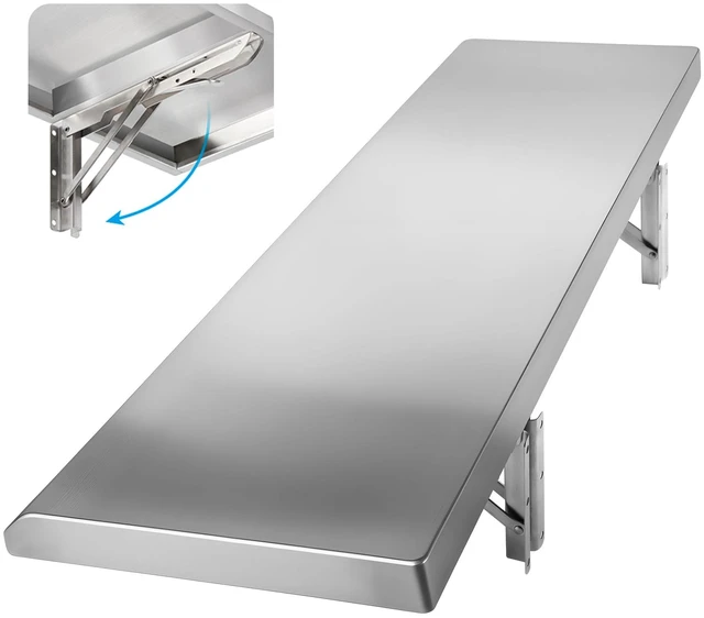Main image of Folding Concession Shelf 48" x 12" for Kitchen, Food Truck, Garage | Stainless Steel, Heavy Duty Drop Down Folding Serving Food Shelf, Easy to Clean, Space-Saving for Concession Windows