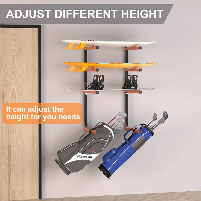 Alt view image 7 of 7 - Lumber Storage Rack Wall Mount, Foldable 8-Level Wood Storage Rack | Metal, Removable & Adjustable Arm, Indoor and Outdoor Use, for Garage, Workshop, Basement