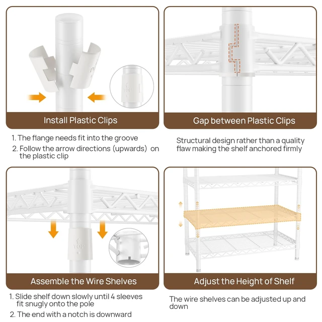 Alt view image 6 of 7 - Heavy Duty Clothing Rack with Adjustable Shelves Clothes Wardrobe | Coat Rack Metal Closet Organizer and Storage Garment Rack for Hanging Clothes Wire Portable Cloth System Free Standing White