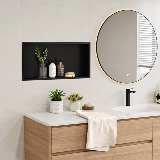 Alt view image 6 of 7 - Stainless Steel Shower Niche Matte Black 24"x12" No Tile Needed | Recessed Wall Niche, Space-Saving, Waterproof & Durable Niche for Shower Storage