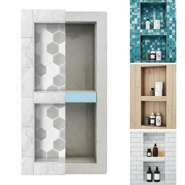 Main image of Shower Niche, Shower Niche Insert Tile Ready, 12x28 (13x29), Prefab Box | Recessed Bathroom Storage, In Wall Shelf, Cubby Inserts, Recessed Shampoo Soap Caddy, Inset Shelves, Built In Nook