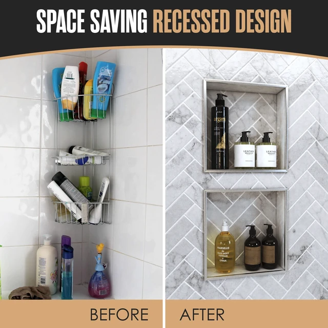 Alt view image 6 of 7 - Shower Niche, Shower Niche Insert Tile Ready, 12x28 (13x29), Prefab Box | Recessed Bathroom Storage, In Wall Shelf, Cubby Inserts, Recessed Shampoo Soap Caddy, Inset Shelves, Built In Nook