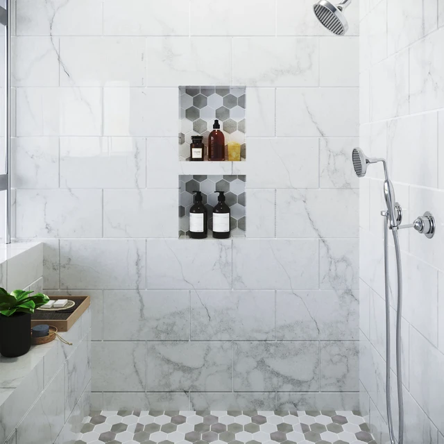 Alt view image 7 of 7 - Shower Niche, Shower Niche Insert Tile Ready, 12x28 (13x29), Prefab Box | Recessed Bathroom Storage, In Wall Shelf, Cubby Inserts, Recessed Shampoo Soap Caddy, Inset Shelves, Built In Nook