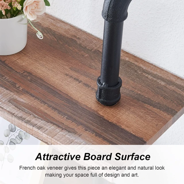 Alt view image 5 of 7 - Industrial Pipe Bookshelf,6 Tier Pipe Shelving for Living Room | Wall Mounted Pipe Shelving,Fits in Small Spaces,MDF Board with Metal Frame, Suitable for Home Office