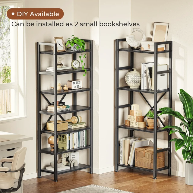 Alt view image 4 of 7 - Triple Bookshelf, Bookcase with 11 Open Display Shelves, Wide Book Shelf Book Case for Home & Office, 4 Tier, Black