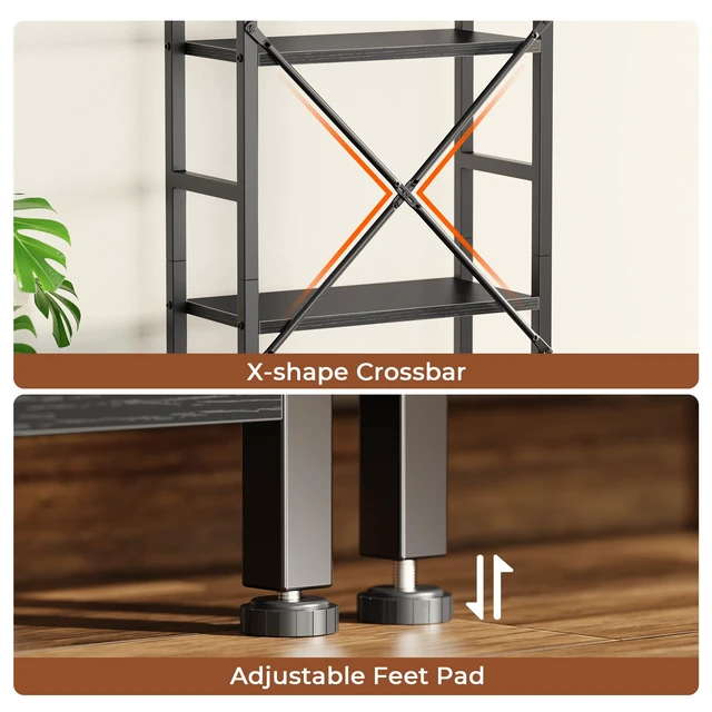 Alt view image 6 of 7 - Triple Bookshelf, Bookcase with 11 Open Display Shelves, Wide Book Shelf Book Case for Home & Office, 4 Tier, Black