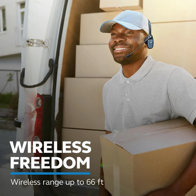 Alt view image 4 of 7 - B250-XTS Lightweight Bluetooth Headset | 91% noise canceling headset for truck drivers; lightweight adjustable headband, 20 hr talk time