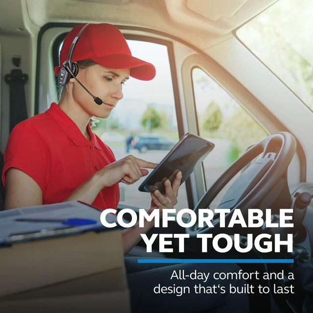 Alt view image 6 of 7 - B250-XTS Lightweight Bluetooth Headset | 91% noise canceling headset for truck drivers; lightweight adjustable headband, 20 hr talk time
