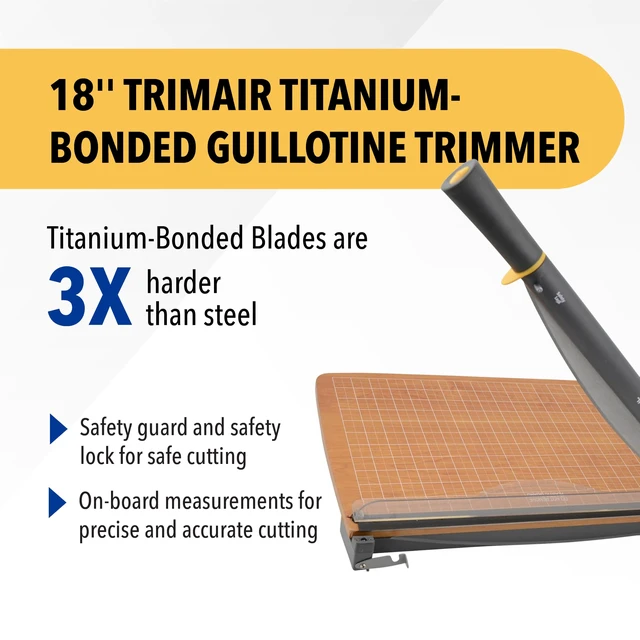 Alt view image 2 of 5 - TrimAir Guillotine Paper Cutter, Paper Trimmer with Sharp and Durable Titanium-Bonded Blade, Maximum Safety Features, 18-Inch, Back to School, School Supplies, Classroom
