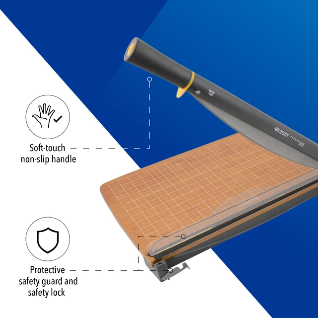 Alt view image 3 of 5 - TrimAir Guillotine Paper Cutter, Paper Trimmer with Sharp and Durable Titanium-Bonded Blade, Maximum Safety Features, 18-Inch, Back to School, School Supplies, Classroom