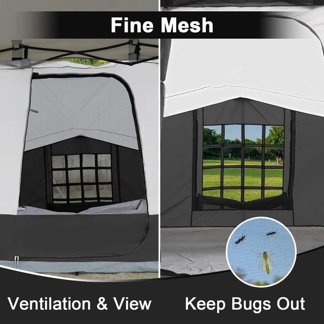 Alt view image 4 of 7 - Side Tent, Camping Tent for 10' x 10' Pop Up Canopy | Easy Set Up Gazebo, Compatible with 10' Wide Canopy Tent(Canopy Not Included), with Mesh Window for Camping, Storage