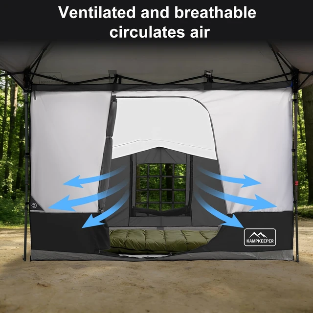 Alt view image 7 of 7 - Side Tent, Camping Tent for 10' x 10' Pop Up Canopy | Easy Set Up Gazebo, Compatible with 10' Wide Canopy Tent(Canopy Not Included), with Mesh Window for Camping, Storage