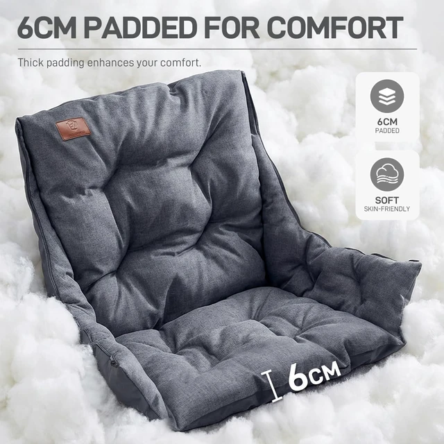 Alt view image 5 of 7 - XL Camping Chair with Detachable Cushion Supports 400LBS Grey | Mesh Chair for Adults Foldable, Oversized Heavy Duty Folding Chair with Cooler Mesh Pocket Cupholder Outdoor Fishing