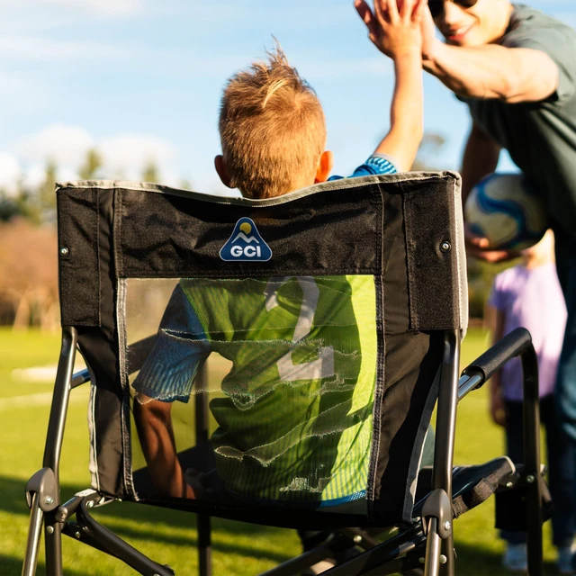 Alt view image 6 of 7 - Freestyle Rocker Camping Chair - Black | Black, One Size, Portable Rocking Chair, Sturdy Steel Frame, Drink Holder, Camping Use