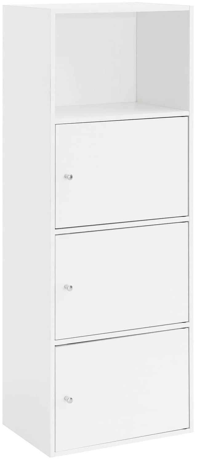 Main image of Xtra Storage Three-Door Bookcase in White Wood Finish