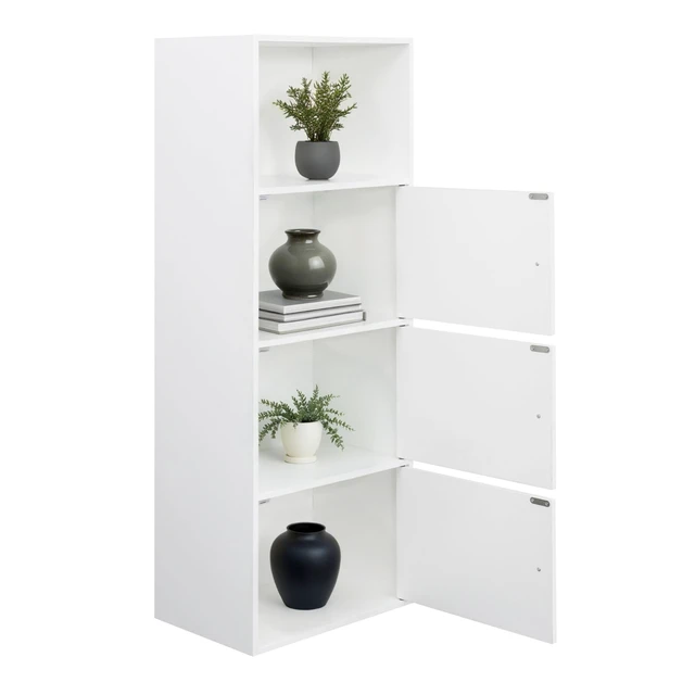 Alt view image 2 of 7 - Xtra Storage Three-Door Bookcase in White Wood Finish