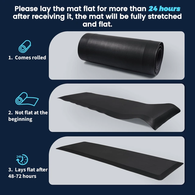 Alt view image 2 of 7 - 0.9" Anti Fatigue Mat for Industrial & Standing Mat & Home Kitchen | Memory Foam Eases Leg & Back Pain on Concrete; Standing Desk, Garage; Non-Slip, Easy Clean (Yellow Border, 24" x 70", 1PC)