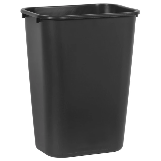 Alt view image 2 of 4 - Deskside Wastebasket/Trash Can, 10.25-Gallon/41-Quart, Black, Plastic, Garbage Can for Home/Office, Fits Under Desk/Sink/Cabinet, Pack of 4