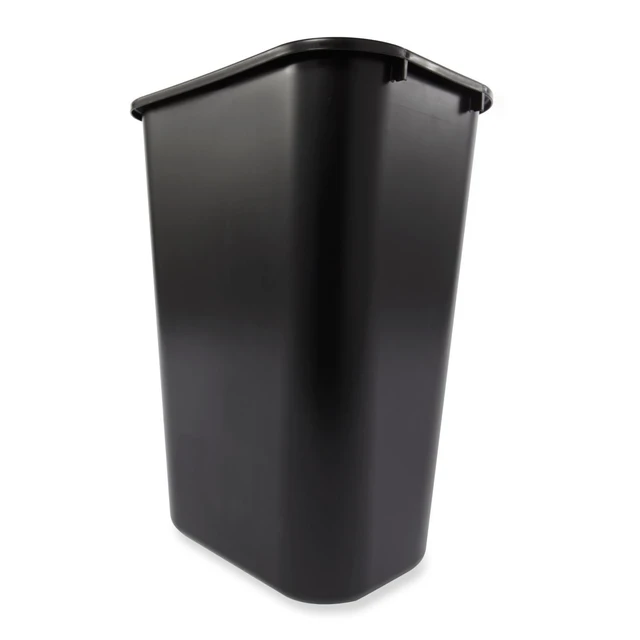 Alt view image 3 of 4 - Deskside Wastebasket/Trash Can, 10.25-Gallon/41-Quart, Black, Plastic, Garbage Can for Home/Office, Fits Under Desk/Sink/Cabinet, Pack of 4