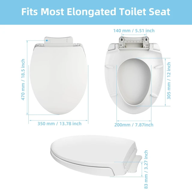 Alt view image 2 of 7 - SS114 Toilet Seat Replacement Compatible with TOTO, Elongated Soft Close | Toilet Seat for SS154/SS204/SS214/SS224, Transitional Heavy Duty Oval Toilet Seats, 2-Pack Toilet Bolts and Nuts, White