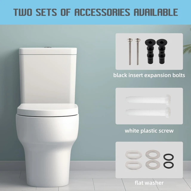 Alt view image 4 of 7 - SS114 Toilet Seat Replacement Compatible with TOTO, Elongated Soft Close | Toilet Seat for SS154/SS204/SS214/SS224, Transitional Heavy Duty Oval Toilet Seats, 2-Pack Toilet Bolts and Nuts, White