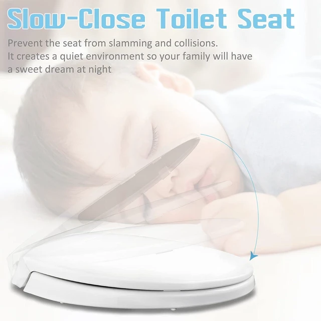 Alt view image 3 of 7 - SS114 Toilet Seat Replacement Compatible with TOTO, Elongated Soft Close | Toilet Seat for SS154/SS204/SS214/SS224, Transitional Heavy Duty Oval Toilet Seats, 2-Pack Toilet Bolts and Nuts, White