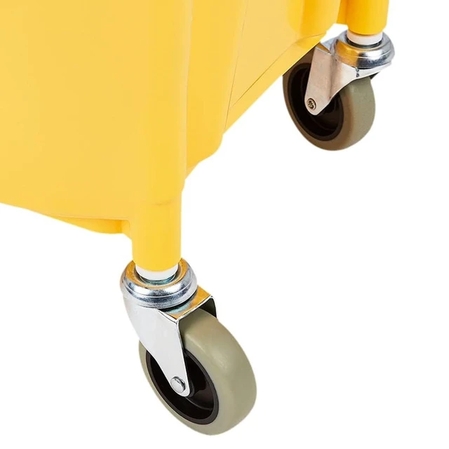 Alt view image 5 of 5 - Floor Cleaning Rectangular Mop Bucket with Sturdy Down Press Wringer Combo, 35-Quart, Yellow