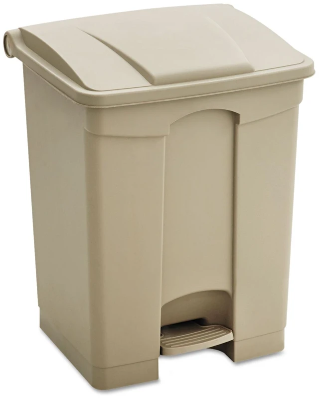 Main image of Step On Plastic Trash Can with Foot Pedal, 23 Gallon Garbage Can for Kitchen, Indoor or Outdoor Use, Hands Free, Tan