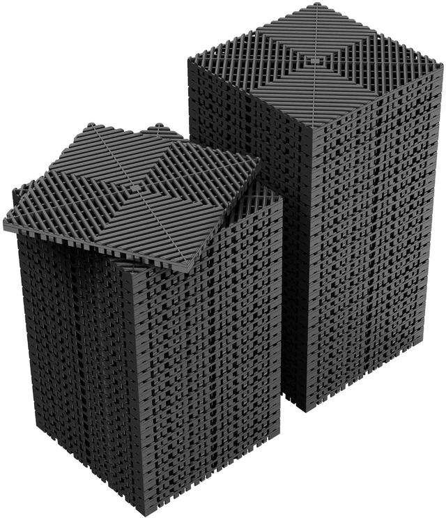 Main image of 60-Pcs Interlocking Tile, 12" x 12" Indoor/Outdoor Self-Drainage Interlocking Floor Tiles, Non-Slip Heavy-Duty Polypropylene Splicing Flooring Tile for Garage Patio Pool Bathroom, Black