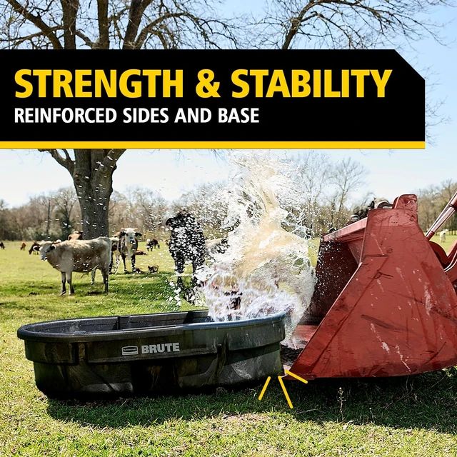 Alt view image 5 of 7 - Stock Tank, 50-Gallons, Structural Foam, Heavy Duty Container, for Livestock/Animal/Cattle Feed & Water, Outdoor Homemade Pool/Hot Tub/Bathtub, & Pet Cleaning/Dog Wash
