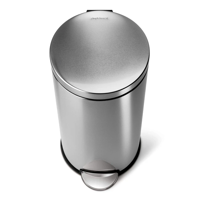 Alt view image 3 of 6 - Round Step Can, 30L / 8 Gallon Kitchen Trash Can, Iconic Round Shape, 150,000-Step Pedal, Lid Shox® Silent Close, Removable Inner Bucket, Brushed Stainless Steel