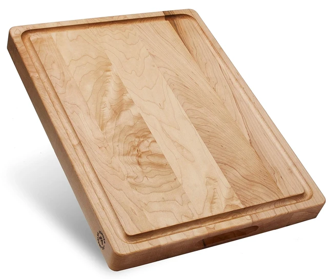 Main image of Winsome Hard Maple Wood Cutting Board, 17x13x1.5 in | Made in USA, Non-Toxic, Edge Grain, Juice Groove & Crackerwell for Charcuterie & Meal Prep, Built-in Handles, Gift Box, 8 lbs