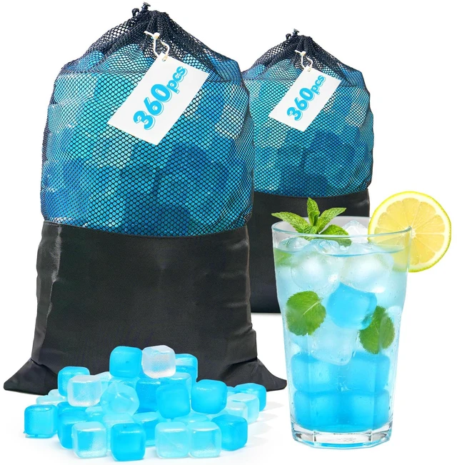 Main image of 720 Pack Reusable Ice Cubes, Refreezable Plastic Ice Cubes | BPA-Free Ice Cubes for Lunch Boxes, Coolers, without Diluting Drinks for Party Hosts & Outdoor Ice Baths Enthusiasts