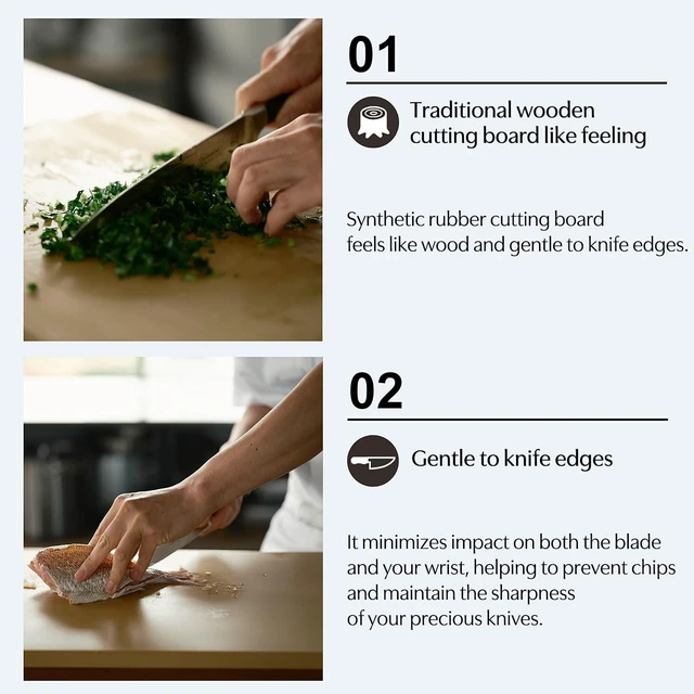 Alt view image 4 of 7 - Asahi Cookin Cut Rubber Cutting Board, NE05102, Home Use, Made in Japan L 15.7 x 9.1 x 0.5 inches (40cm x 23cm x 1.3cm)