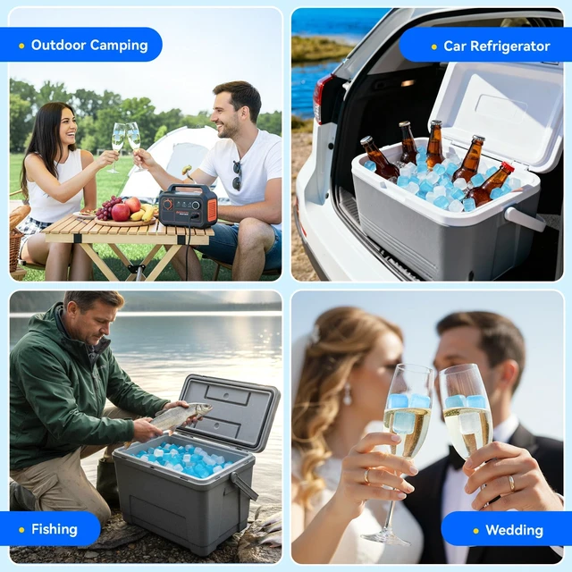 Alt view image 6 of 6 - 720 Pack Reusable Ice Cubes, Refreezable Plastic Ice Cubes | BPA-Free Ice Cubes for Lunch Boxes, Coolers, without Diluting Drinks for Party Hosts & Outdoor Ice Baths Enthusiasts