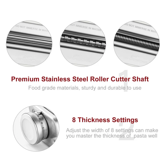 Alt view image 3 of 7 - 3Pcs Pasta Attachment for KitchenAid Stand Mixer, 304 Stainless Steel | Pasta Maker Attachment Set with Pasta Roller, Spaghetti Cutter and Fettuccine Cutter, Fits all Household KitchenAid Mixer